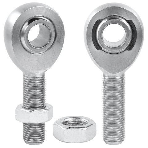 3/8 inch Heim Joint Rod End Kit, chromoly rod ends for steering & suspension with jam nuts, heat treated, hard chrome plated