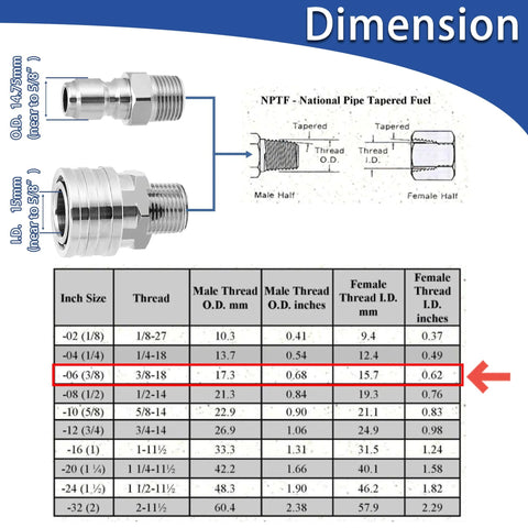M MINGLE stainless steel pressure washer adapter set with two 3/8 in quick-connect fittings, 5000 PSI