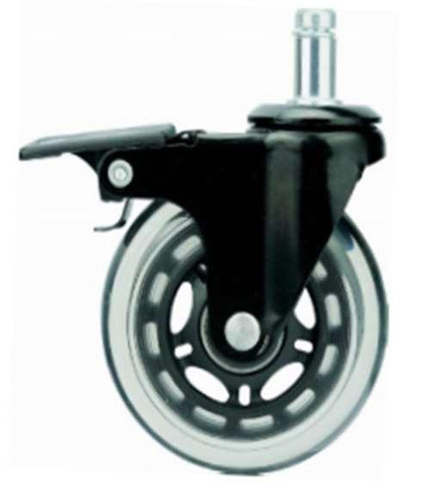 3" Caster Wheel 99 Lbs - Brake PU Stem