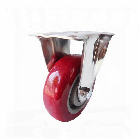 3" Caster Wheel Stainless Steel PU Fixed Top Plate