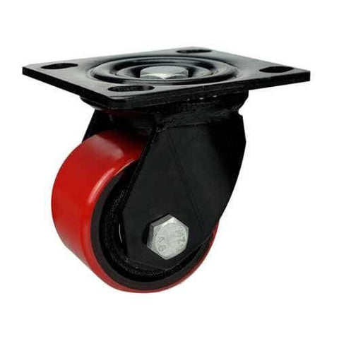 3" Low Profile Caster Wheel 1102 Lbs - PU - Iron Top Plate