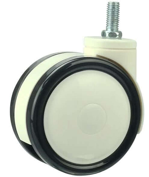 3" Medical Caster Wheel M12 Threaded Stem - PU/ABS