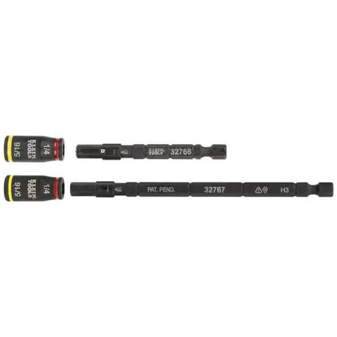 3-In-1 Flip Impact Socket Set for Quick Drive Size Swaps, No-Fuss 1/4 and 5/16 Hex Nut Drivers, displayed side by side
