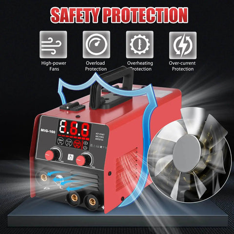3 In 1 Welding Powerhouse For Home Pros And DIYers, 160 Amp Flux Core, Lift TIG And Stick Welder in One Portable Safety Features