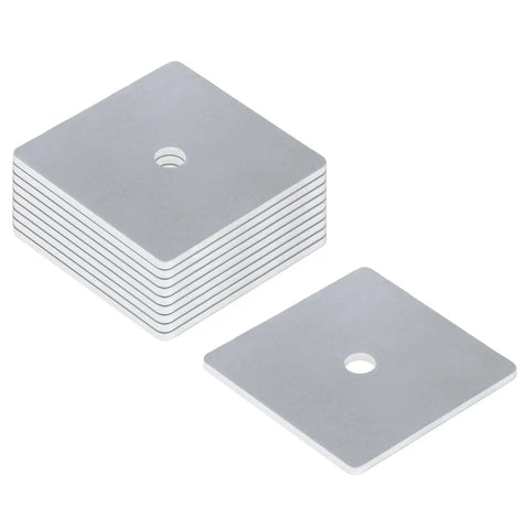 Secure solar mounts with a durable 3 Inch Aluminum Flat Washer, 3/8 inch hole, anodized finish; 10-pack shown with one washer stacked
