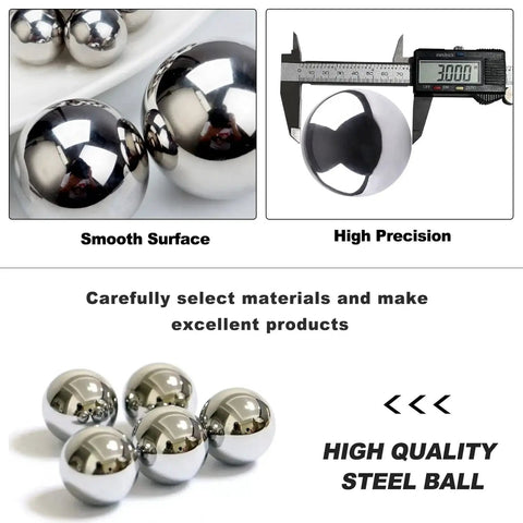 2 Pieces 3 Inch Ball Bearing Steel Balls 76.2mm Precision Solid Balls With Polished Finish measured by caliper