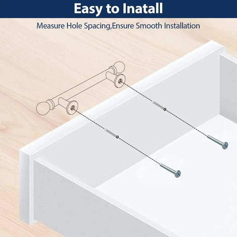 Illustration of 10 Pack 3 Inch 76mm Black Cabinet Pulls Heavy Duty Zinc Alloy Handles installation on drawer.