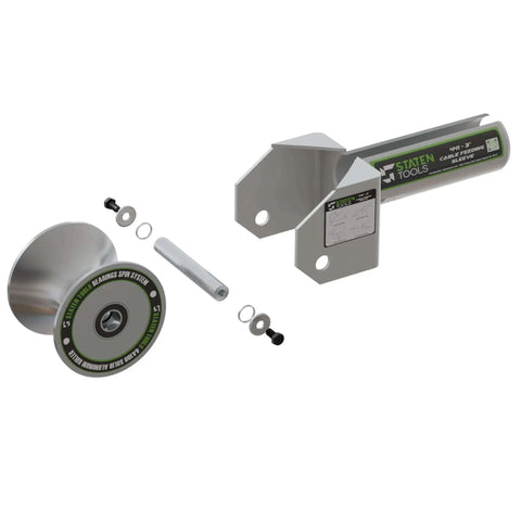 3 Inch Feeding Sheave For Greenlee Tuggers 640 6801 6001 And More, Aluminum Bearing Spin System with bolt locked roller displayed