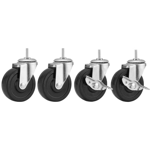 3 Inch Heavy Duty Caster Wheels With 1 Quarter Inch Thread Stem Set Of 4 For Wire Shelving Furniture And Carts Durable Polyurethane And Steel