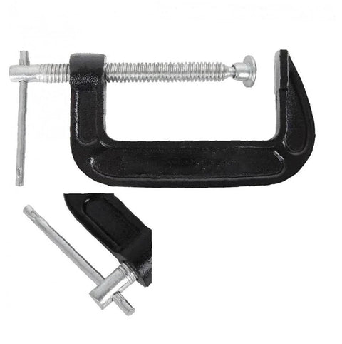 3 Inch Heavy Duty C Clamp Set, Industrial Steel C Clamps For Woodworking, Welding And Building, 2 Pack, close-up view