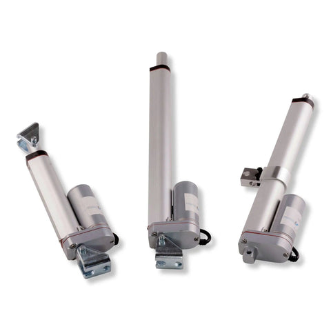 Three 3 Inch Stroke Light Duty Linear Actuators With 200 Lbs Dynamic Force And 400 Lbs Static Capacity 12V DC IP54 Rated