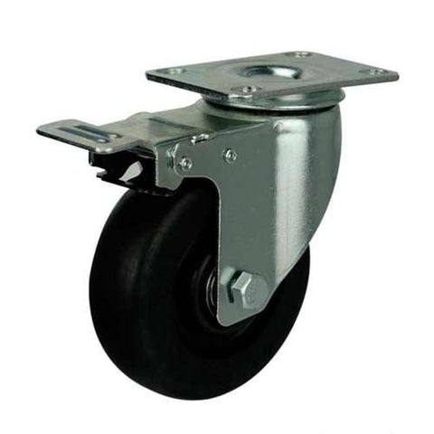 3" Inch Medium Duty Caster Wheel 176 pounds Swivel and Upper Brake Phenolic and 0-250ºC Top Plate - VXB Ball Bearings