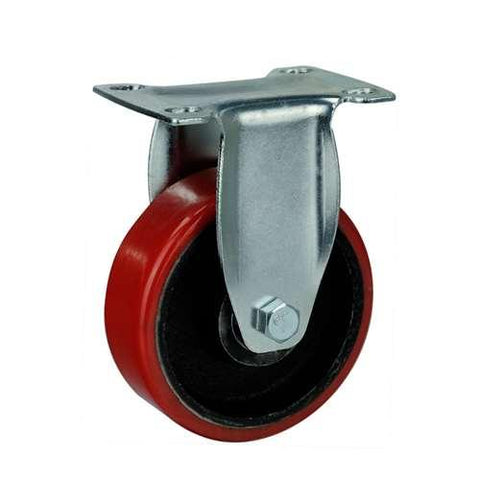 3" Inch Medium Duty Caster Wheel 220 pounds Rigid Iron and Polyurethane Top Plate - VXB Ball Bearings