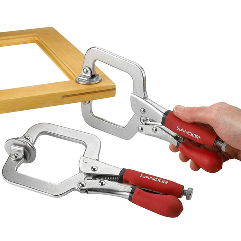 Heavy Duty 3 Inch Face Clamp Pack Of 2 For Woodworking With Ergonomic Grip C Type Wood Clamp Tools in use on wood project