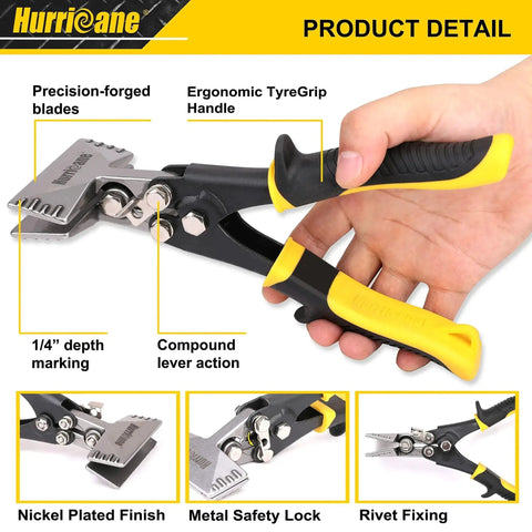 3 Inch Sheet Metal Hand Seamer For Heavy Duty Bending And Flattening, ergonomic handle, and precision-forged blades