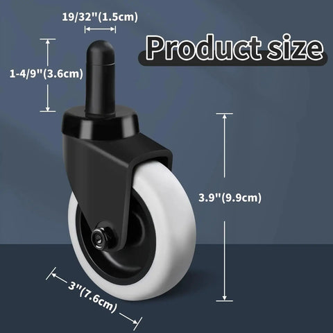 3 Inch Mop Bucket Wheel Replacement Set Of 4 Non Marking TPR Castors For Rubbermaid Models 7570 L2 7571 7580 7581 7582 7583