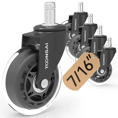 3 Inch Office Chair Wheels Replacement Casters For Carpet And Hard Floors 7-16 Inch Diameter And 7-8 Inch Stem Length Set Of 5