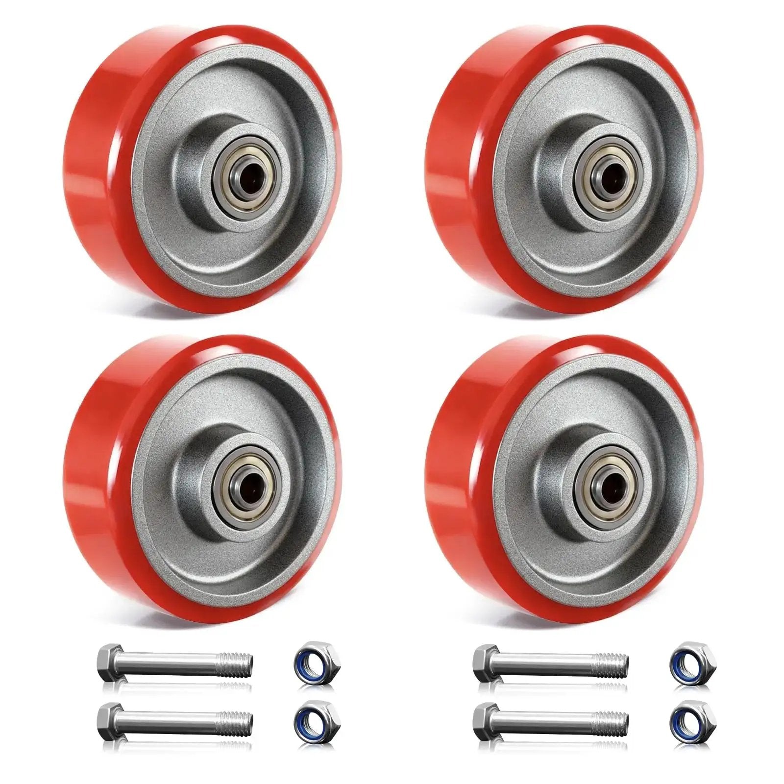 3 Inch Heavy Duty Caster Wheels Set Of 4 With Polyuret...