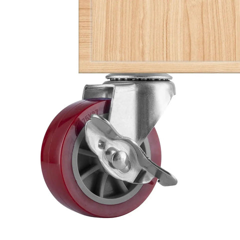 3 Inch Swivel Caster Wheels Set Of 4 With Locking Brakes Heavy Duty Casters Total Capacity 330 Lbs M8 Threaded Stem PU Wheels