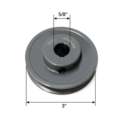 Single Groove V Belt Pulley With Three Inch Outer Diameter And Five Eighth Inch Bore Fixed Bore For V Belt Sections A AX 4L