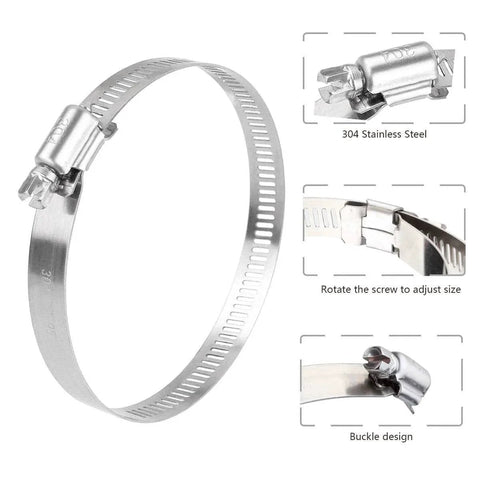 30 Pcs 3 Inch Adjustable Stainless Steel Hose Clamps Worm Gear Clamps 72 To 95mm Range Duct Clamp For Automotive Water Pipe