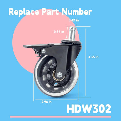Close-up of 2 Pack 3 Inch Swivel Caster Wheel With Brake Replacement For Traeger Pellet Grills Timberline 850 1300 Ironwood 650 885