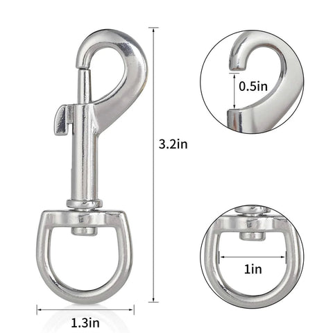 3 Inch Swivel Snap Hooks 12 Pcs Heavy Duty Pet Leash Hooks Swivel Eye Snap Clips For Dog Leash DIY Crafts Project Zinc Alloy