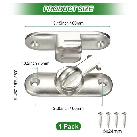 1 Pack 3 Inch Zinc Alloy Flip Latch Gate Latch Sliding Bolt For Barn Doors Fence Windows Cabinets With Screws 90 And 180 Degree Slide Locks Brushed Silver