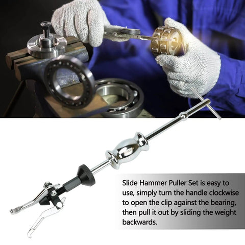 Beefy 3 Jaw Gear Bearing Slide Hammer Puller Set For Internal And External Removal Universal Gear Puller Tool demonstration