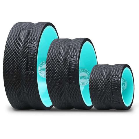 3 Pack Back Roller Yoga Wheel for Back Pain Relief and Deep Tissue Massage, durable high-density foam rollers in three sizes
