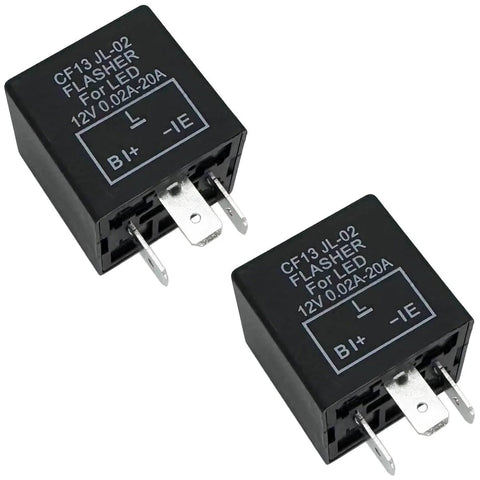 3 Pin LED Flasher Relay For Turn Signals, Fixed 12V Electronic Blinker, Unadjustable Speed, 0.1W-150W Load, 11-15V DC, CF13 Style