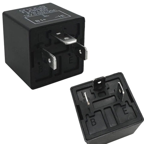3 Pin LED Flasher Relay for Turn Signals, Fixed 12V Electronic Blinker, Compact 1.18 Inch Square, CF13 Style Auto Blinkers