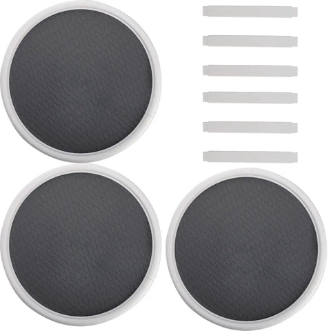 Components of 3 Tier Lazy Susan Turntable 12 Inch Round Rotating Kitchen Spice Organizer with grey non-skid surface visible