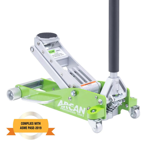 3-Ton Quick Rise Aluminum Floor Jack With Dual Pump Pistons, Reinforced Lift Arm, Side Mount Handle, Low Profile 3.75 Inch Start