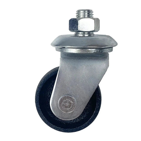 Floor Jack Casters For 3 Ton Jacks, Cast Iron Caster Wheels, Heavy Duty Replacement Parts with 12mm Stem, close-up view