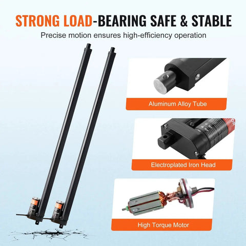 Two Pack 30 Inch Linear Actuator Kit With Wireless Remote, aluminum alloy tube, electroplated iron head, high torque motor