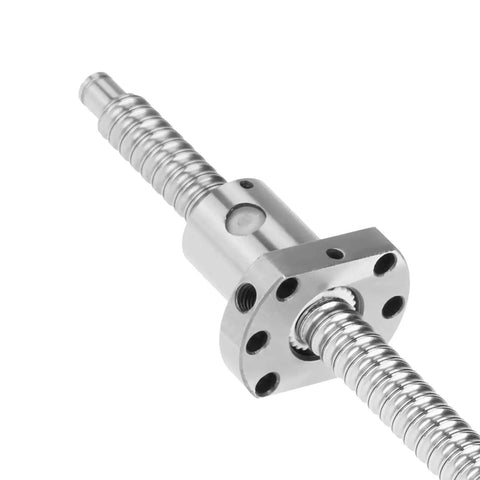300mm Rolled Ballscrew Ball Nut Anti-Backlash For Precision CNC Linear Motion, durable silver finish, close-up view.
