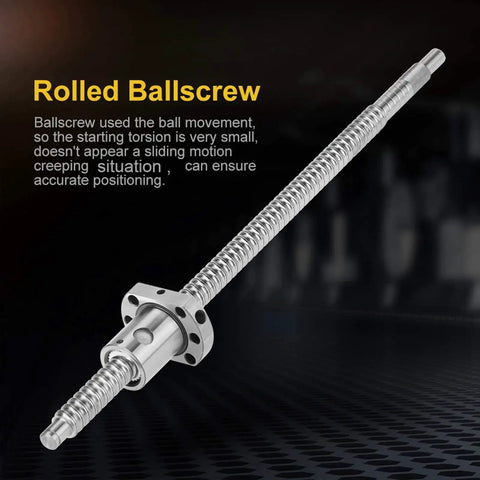 300mm Rolled Ballscrew Ball Nut Anti-Backlash For Precision CNC Linear Motion with Durable Silver Finish
