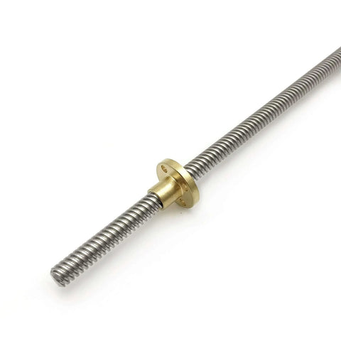✝️ 2pcs 300mm（11.81 inches）tr8x8 lead screw with t8 brass nut (acme thread, 2mm pitch, 4 starts, 8mm lead) for lcd dlp sla 3d printer z axis