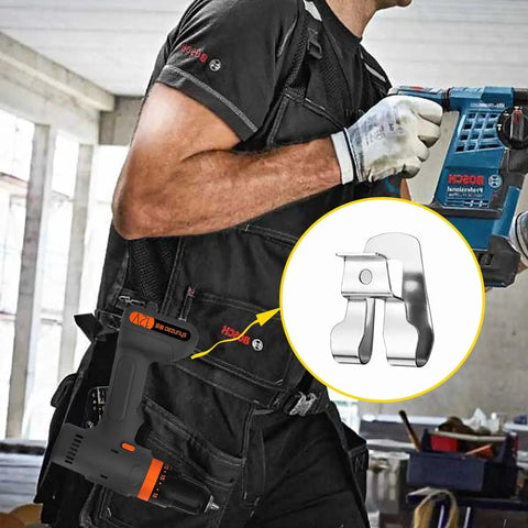 Durable 304 Stainless Steel Belt Clip Set Includes Four Replacement Hooks with Screws for Ryobi and Ridgid 18V Tools