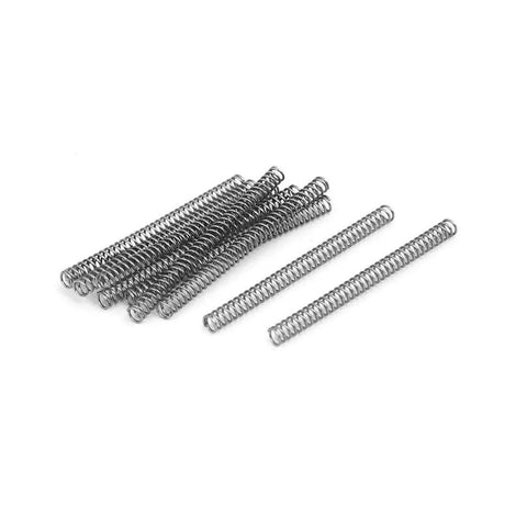 304 Stainless Steel Compression Spring, 3mm Outer Diameter, 0.4mm Wire Size, 40mm Free Length, Silver Tone, Pack Of 10, Built Tough