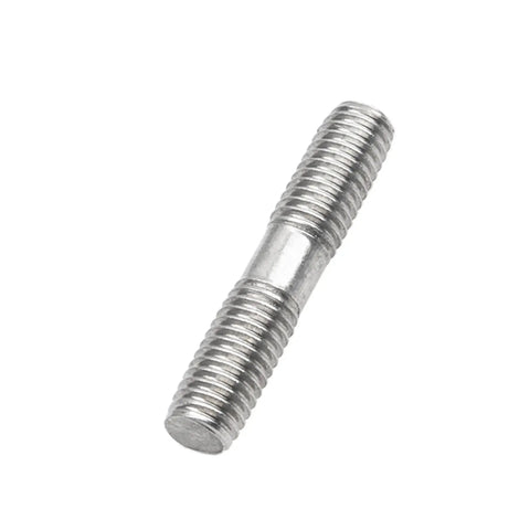 304 Stainless Steel Double End Threaded Studs M8x40 With Nuts, close-up of one stud