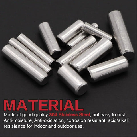 Stainless Steel Pro Grade Dowel Pin Set 120 Pcs With 12 Sizes M6 M8 M10 And 20 25 30 35mm Lengths 304 Rust Resistant Shelf Support Pins