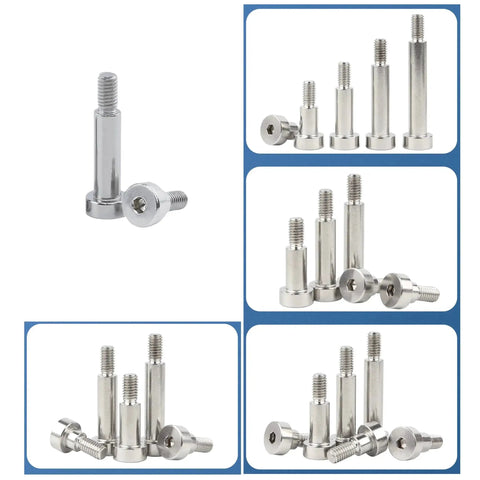 Heavy Duty 304 Stainless Steel Hex Socket Shoulder Bolts Pack Of 30 6mm X M5 X 15mm with socket cap head, various angles