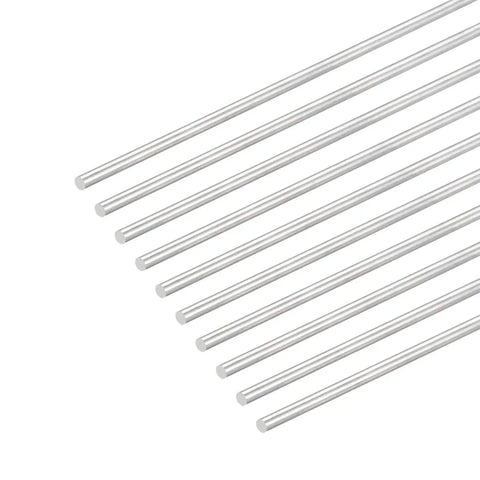 304 Stainless Steel Round Rods 3mm x 450mm Solid Shafts for DIY Model Cars Planes Helicopters Pack of 10 Silver Tone Craft Rods