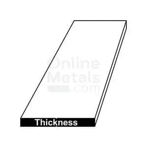 Diagram of a sheet showing thickness, representing a 304 Stainless Steel Sheet With Number 4 Brushed Finish, Annealed 0.024 Inch Thick, 24 Inch Wide By 36 Inch Long, 24 Gauge, Ideal For Mesh Screens, Vent Covers, Rodent Barriers And DIY Projects.