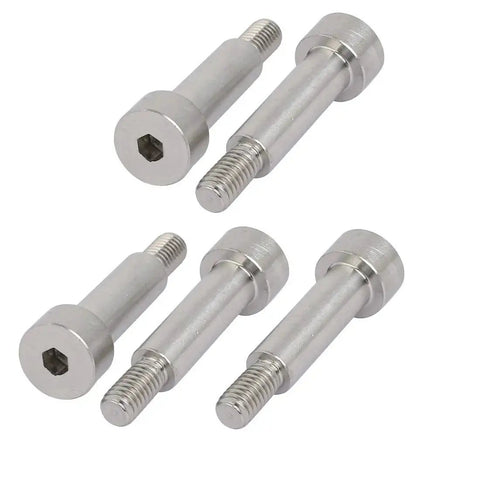 304 Stainless Steel Hex Socket Shoulder Bolt With 8mm Shoulder Diameter And 25mm Shoulder Length M6 Thread 5 Pack Full Threaded Shaft