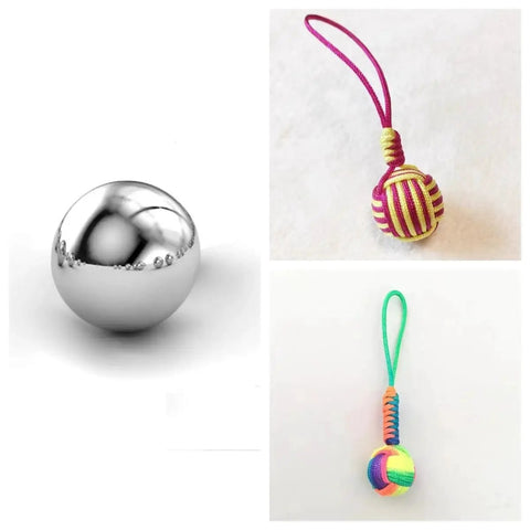 Premium 304 stainless steel bearing ball alongside colorful keychains for DIY projects and crafting use.