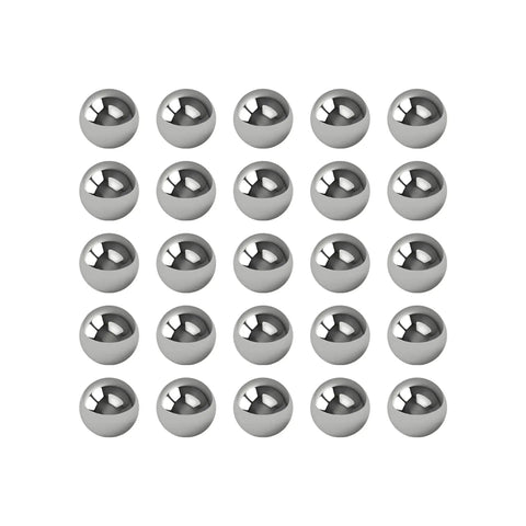 Pack of 25 304 Stainless Steel Bearing Balls 8 millimeter precision solid ball bearings for machinery and gearboxes.
