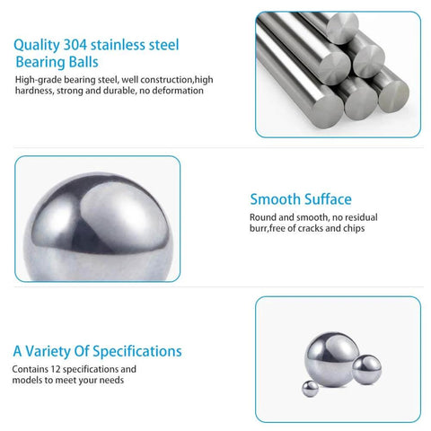 Quality 304 stainless steel bearing balls with smooth surface and variety of specifications. Ideal for durable and precision use.